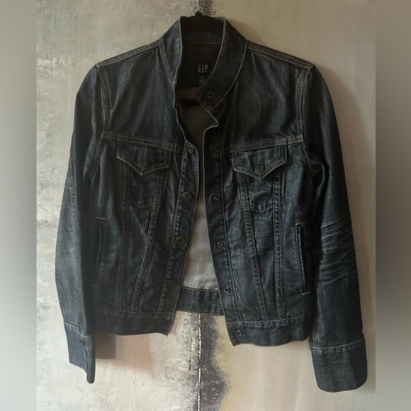 Final Sale — GAP Dark Wash Jean Jacket, XS - Picture 1 of 4